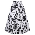 Belle Poque Vintage Retro Elastic Waist Cotton A-Line Swing Long Skirt BP000324-1